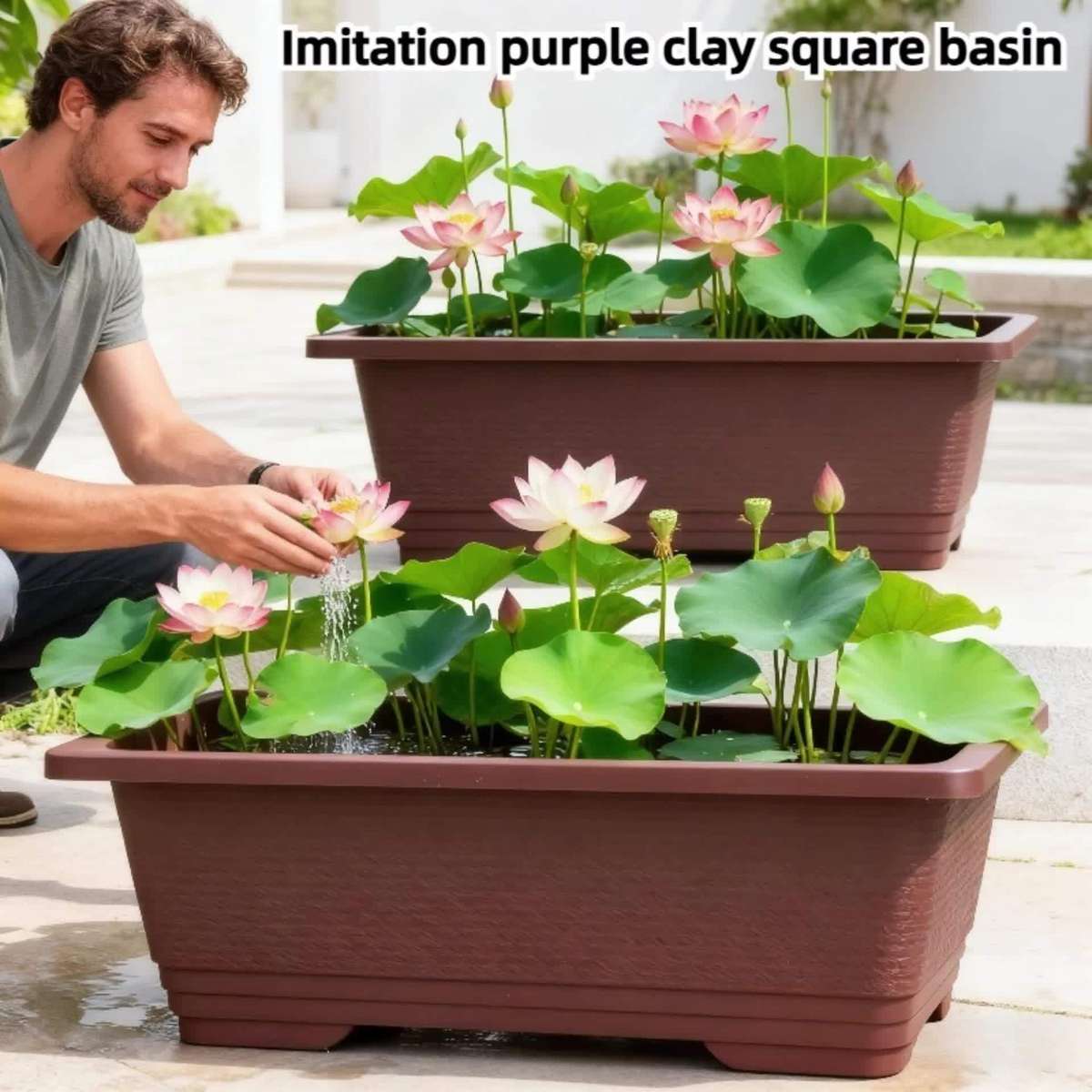 Flowerpot Model Square Basin No Hole At The Bottom 2 Pack