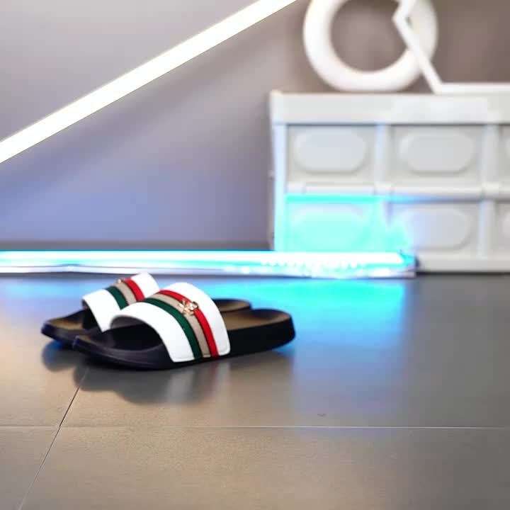 Men Slippers Summer Style Black Size Uk 7