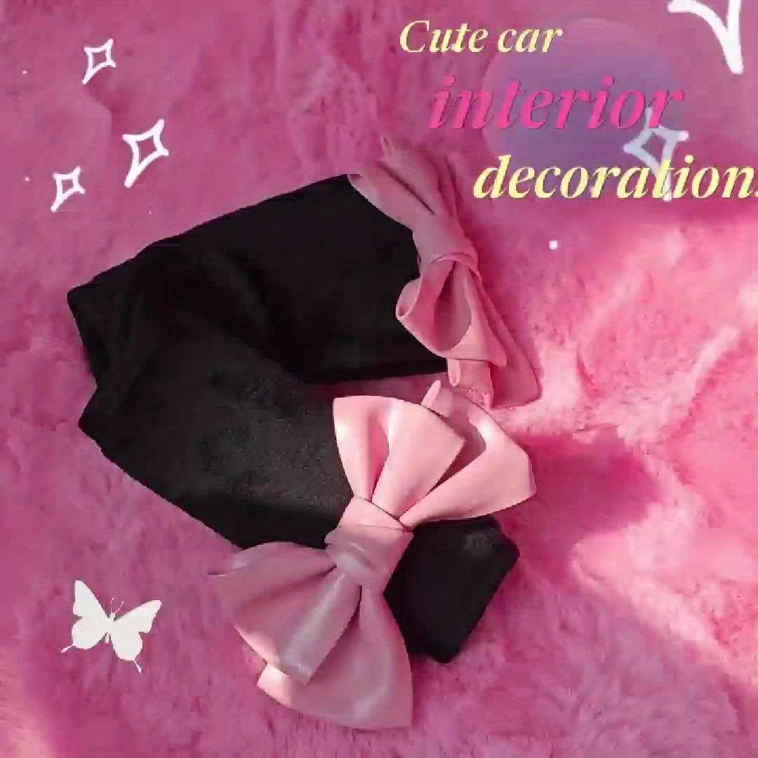Car Interior Decor 2Pcscolor Black And Pink