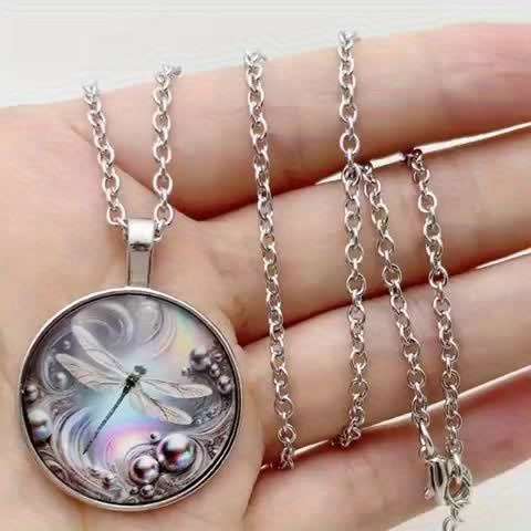 Handcrafted Plated Elegant Dragonfly Pendant