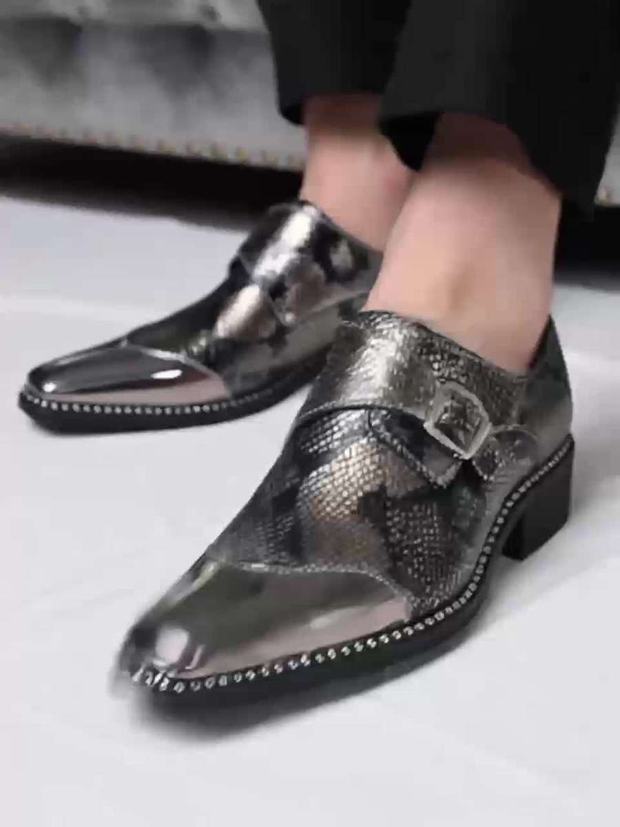 Mens Leather Shoes Color Silvery Sizeuk 10