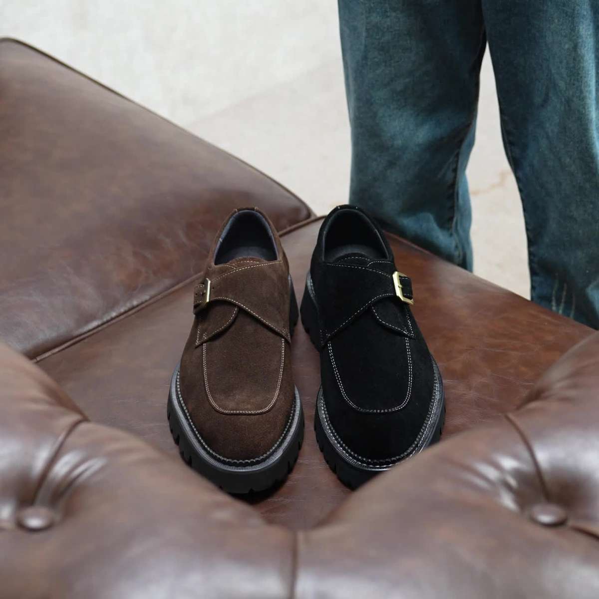 Mens Leather Shoes Color Coffee Brown Sizeuk 7.5
