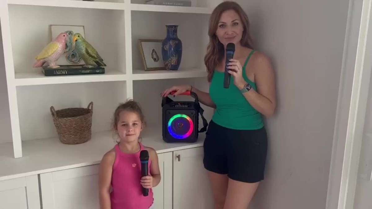 Speaker Color Black With 2 Wireless Microphones