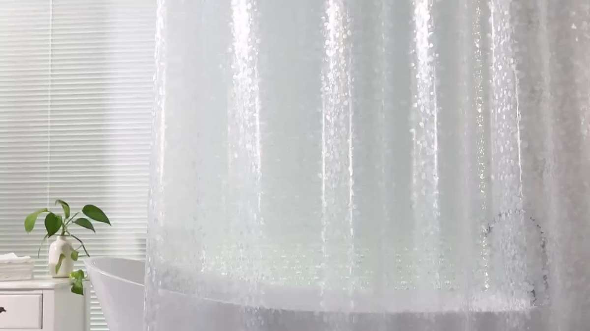 Waterproof Shower Curtain Color 3D Goose Warm Stone Size W180*H200Cm