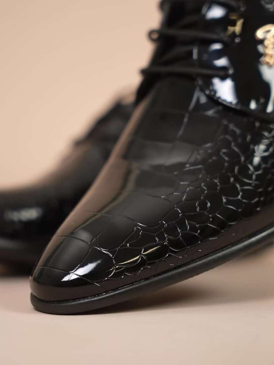 Mens Leather Shoes Color Black Sizeuk 10
