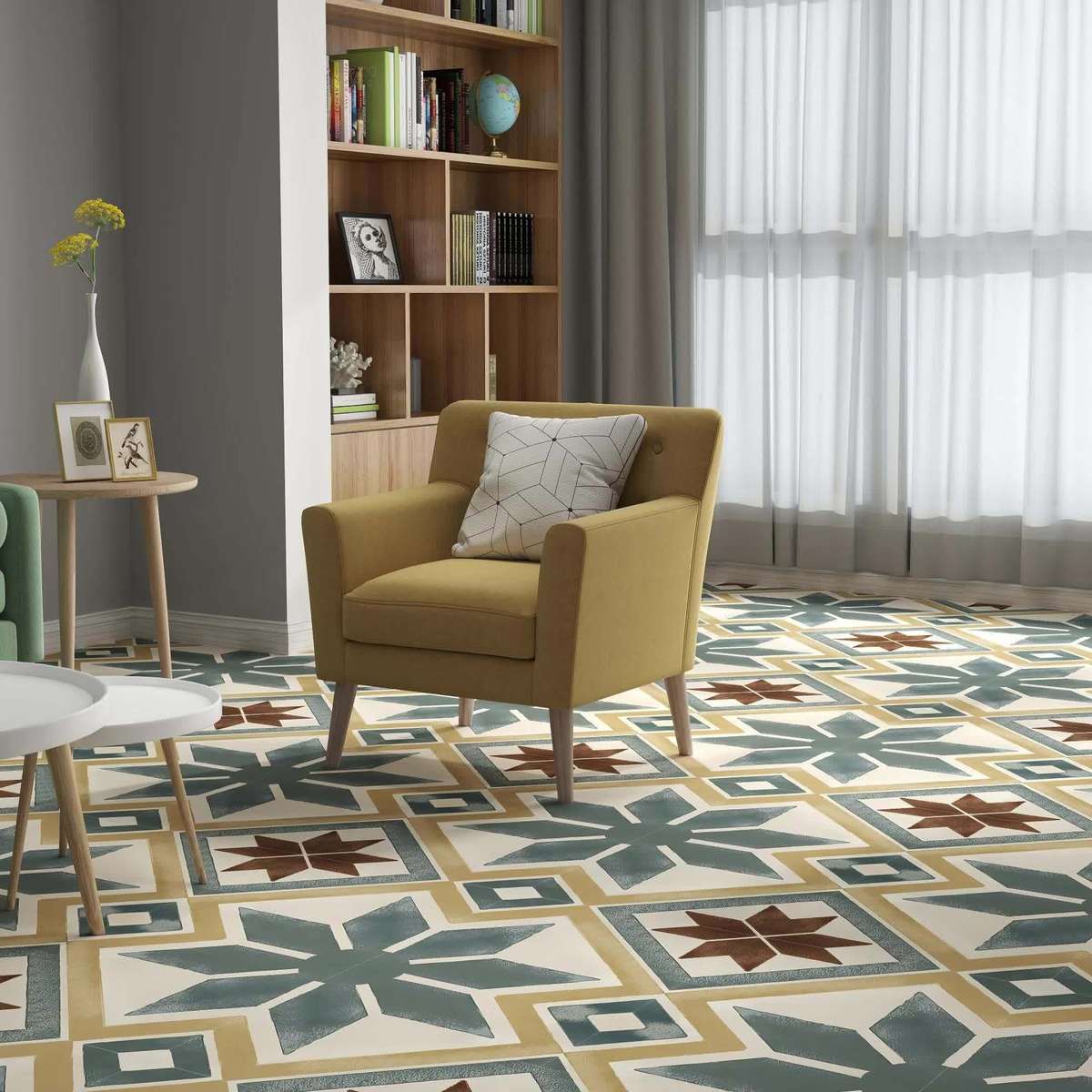 Floor Stickers Color Polychrome Size 20X20Cm