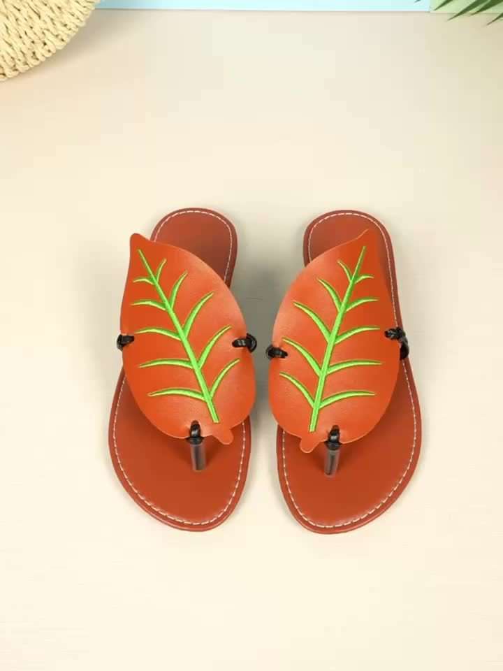 Ladies Summer Flip Flops Red-Gray Uk 7