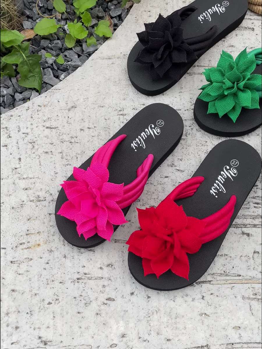 Ladies Summer Flip Flops Rose Red Uk 7