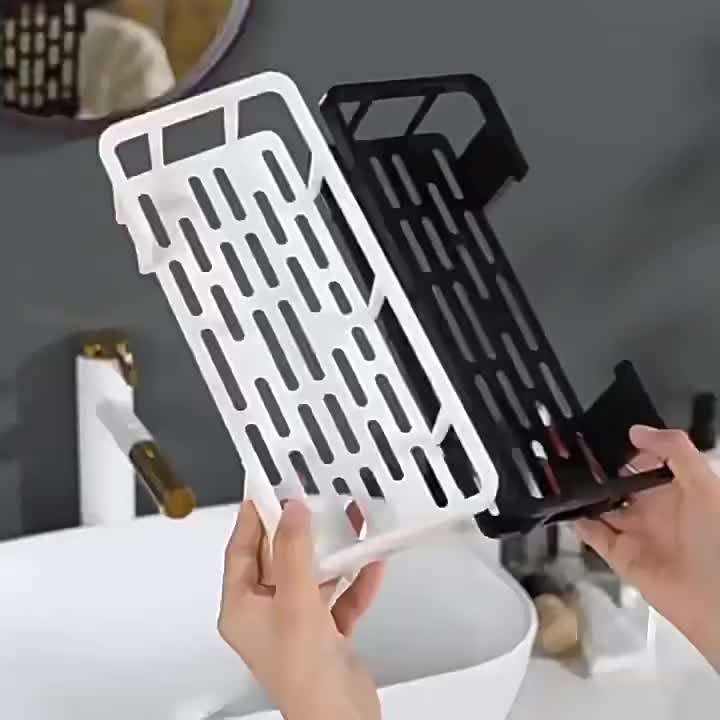 Bathroom Storage Rack Black 2-Piece Set