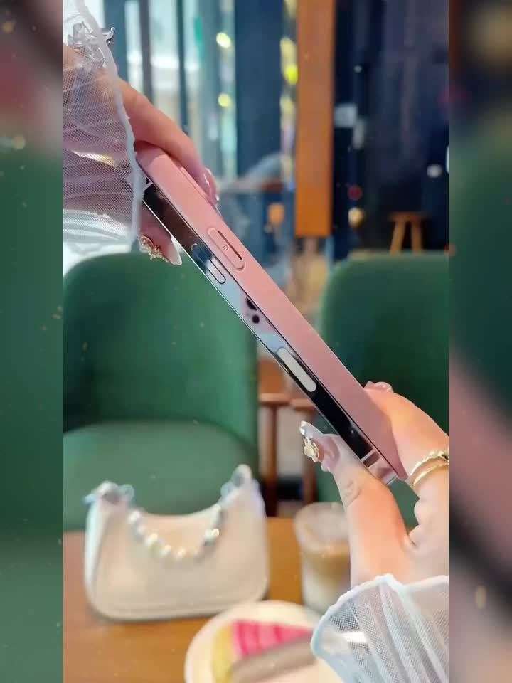 1Pc Pink Red For iPhone 13 Pink Crystal Apple Phone Case