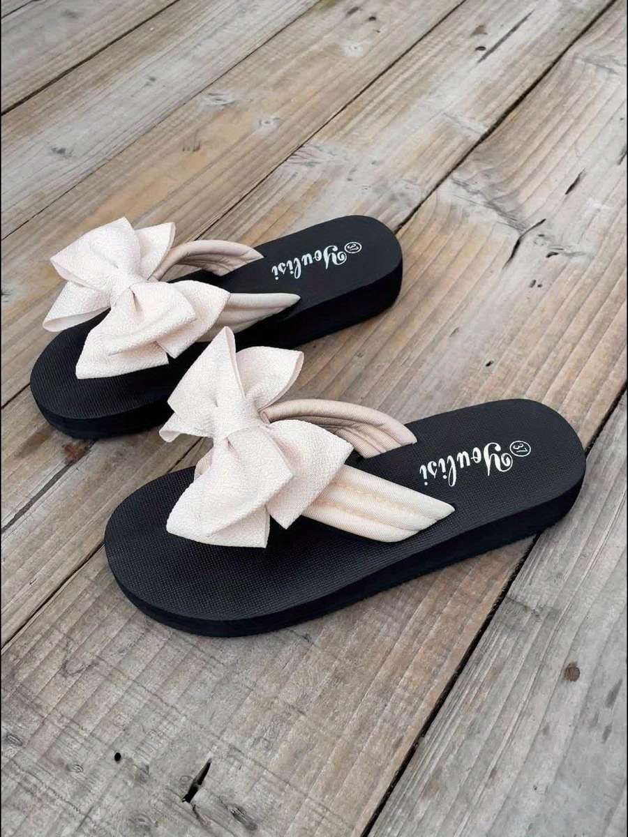 Ladies Summer Flip Flops Khaki Uk 3