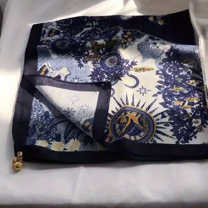 Comfortable Exquisite Versatile Square Women Scarf With Bohemian Floral Design