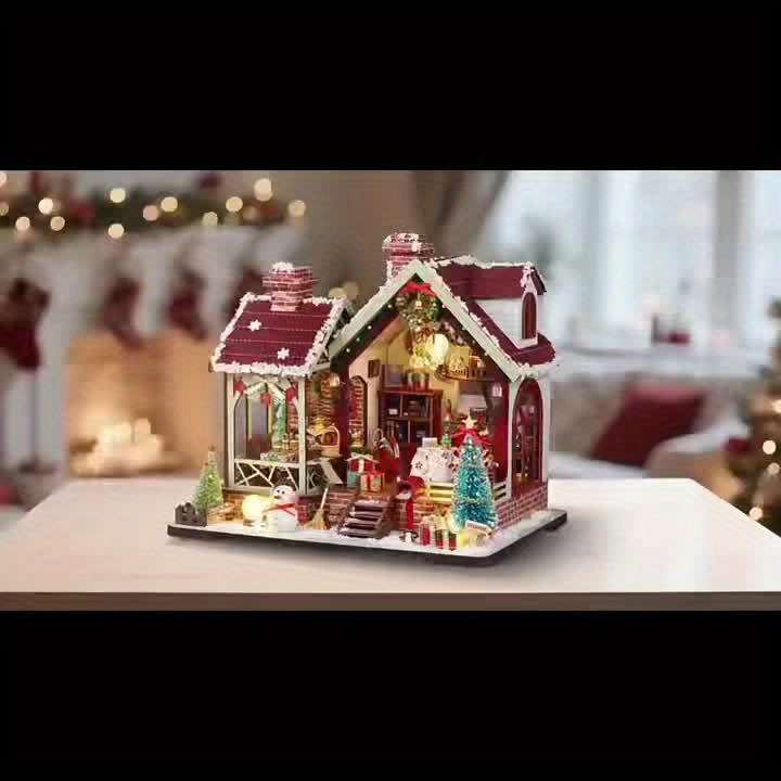 Building Toy Architectural Model Toy Set Style Christmas Cozy Cabin