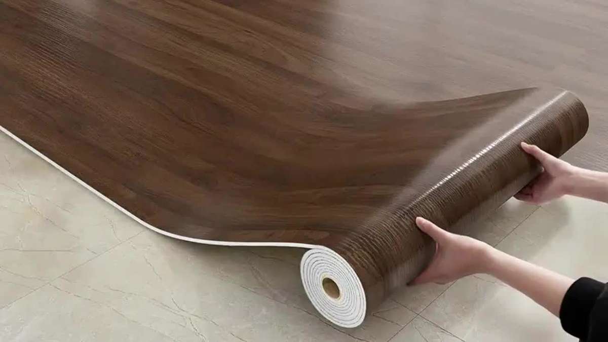 Self Adhesive Floor Stickers Gray White 40.01Cm*9.0Meter