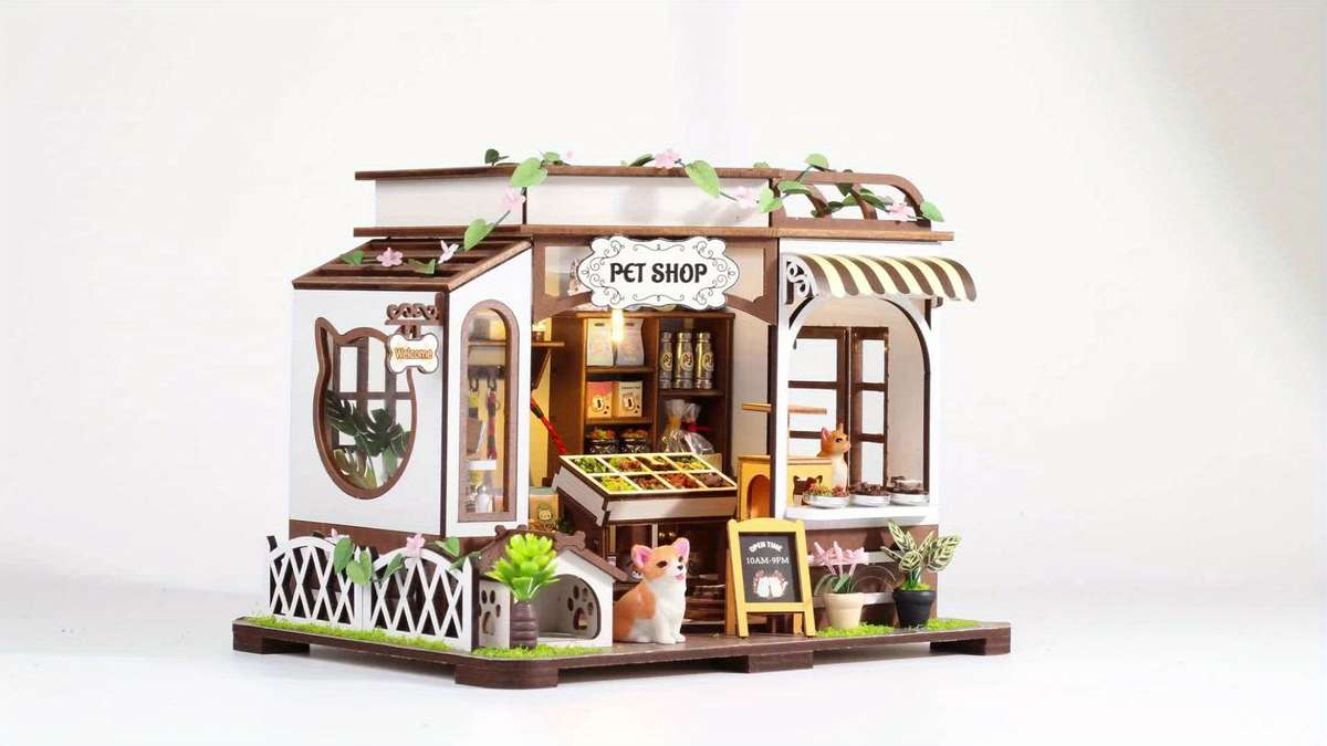 3D Building Model Puzzle Set Items Pet Shop