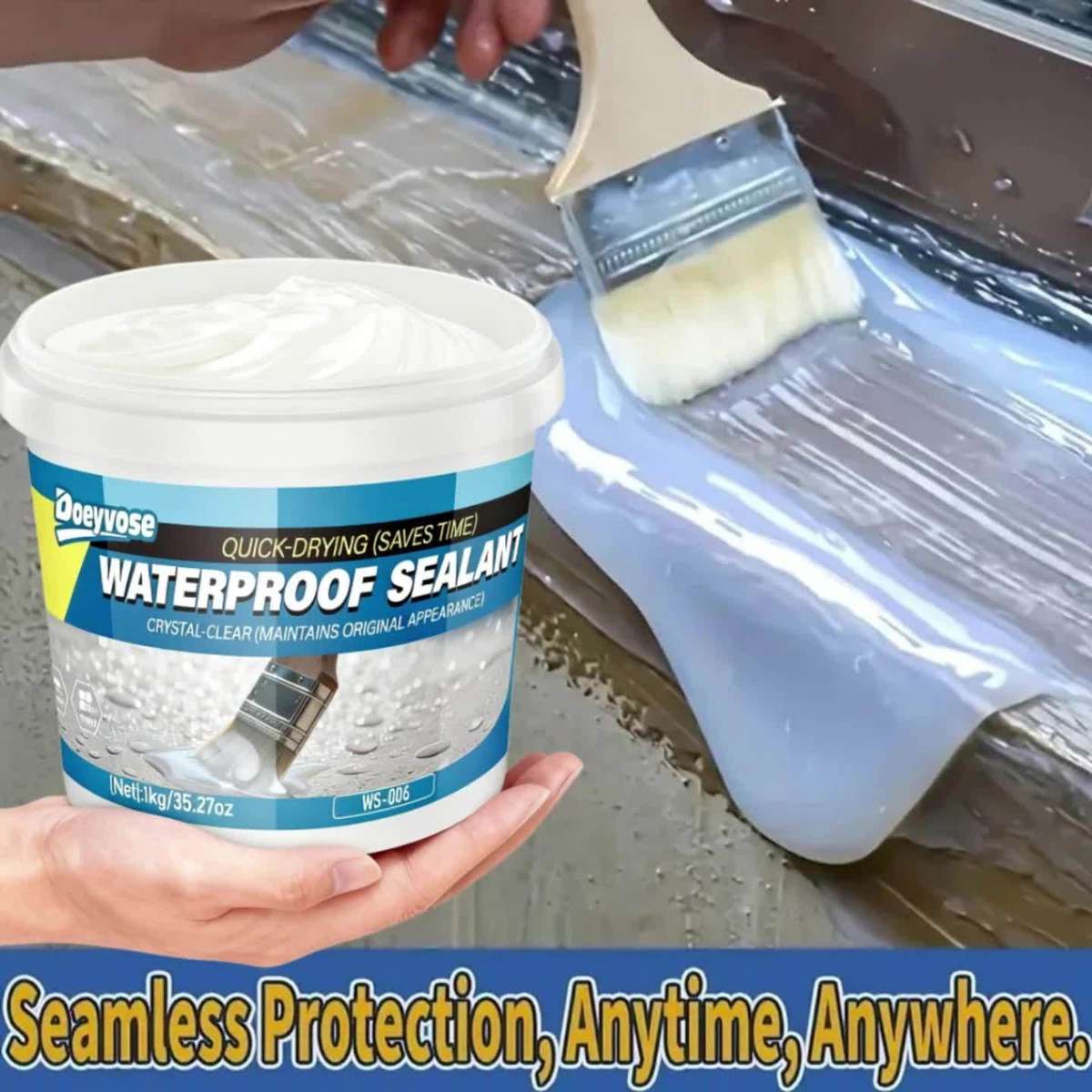 Waterproof Repair And Sealing Supplies Capacity 1Kg 35.27Oz Add Tools