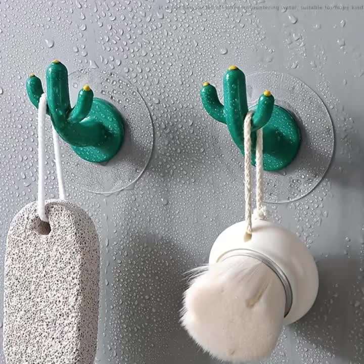 2 Pack Cactus Wall Hooks Casual Style Plastic Wall Mounted Quantity 2pcs