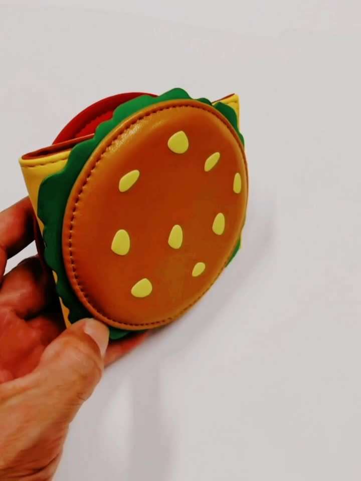 Burger Shaped Cute Women'S Wallet Designer Men'S Id Card Holder
