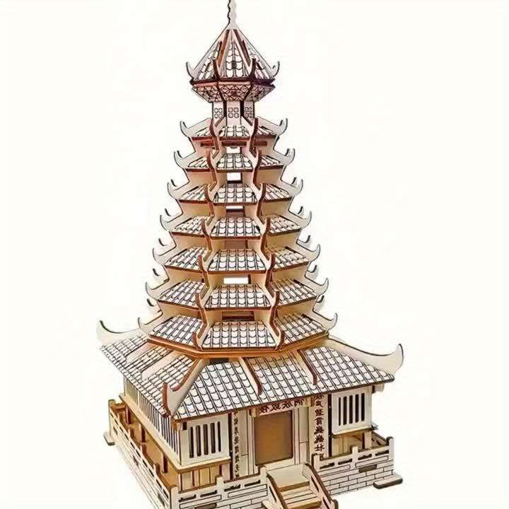 Building Toy Architectural Model Toy Set Items Wooden Iron Tower