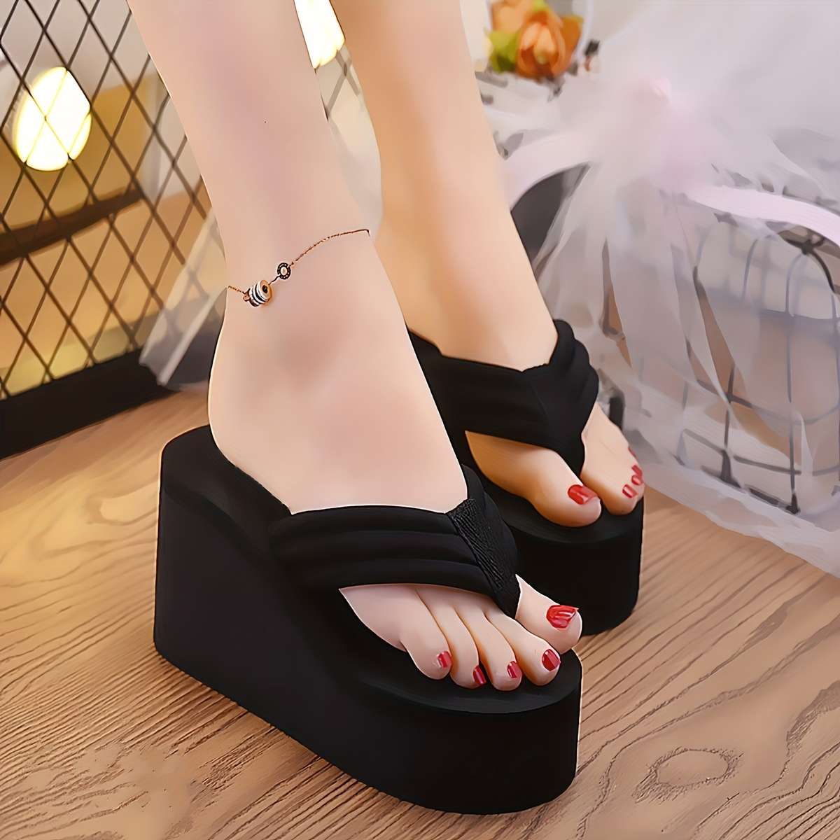 Ladies Summer Flip Flops Black Uk 3