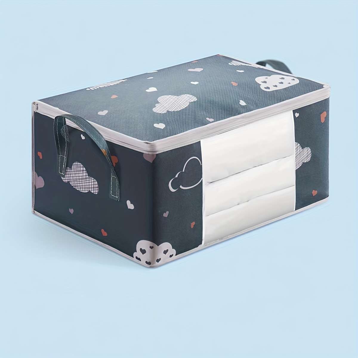 2Pcs Organizer Tote For Quilts Jumbo Clothes Beige Lx