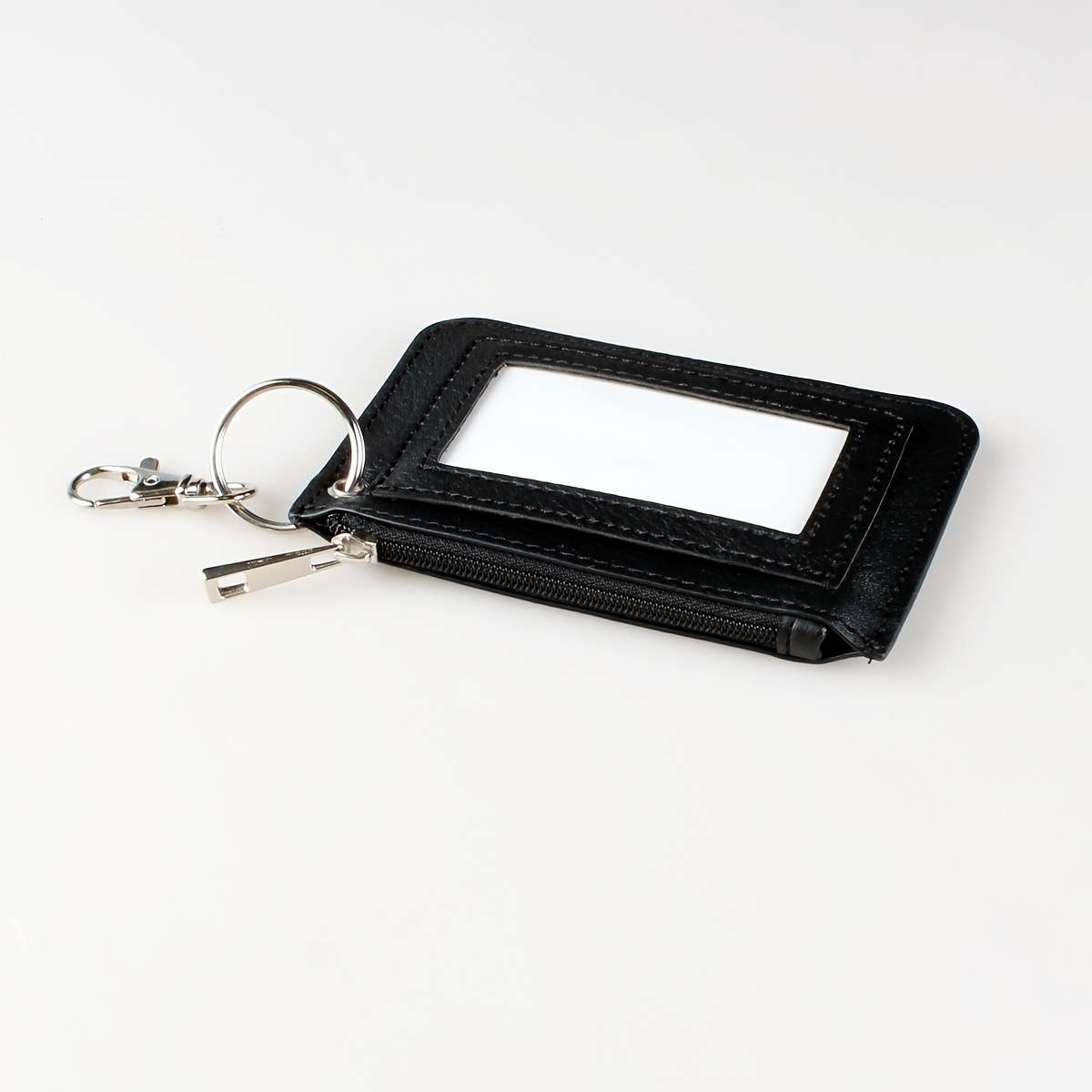 Retro Pattern Mini Credit Card Case Pu Leather Wallet Zipper Women'S Coin Purse With Hook