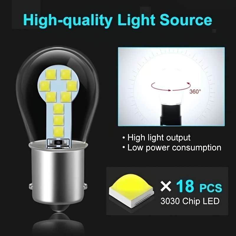 White Led Turn Signal Brake Light Bulb 12V