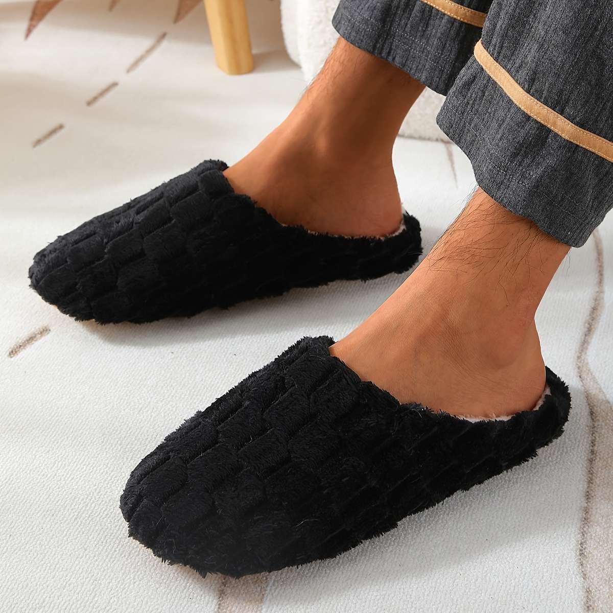Cotton Slippers Color Grey Sizeuk 6.5-7