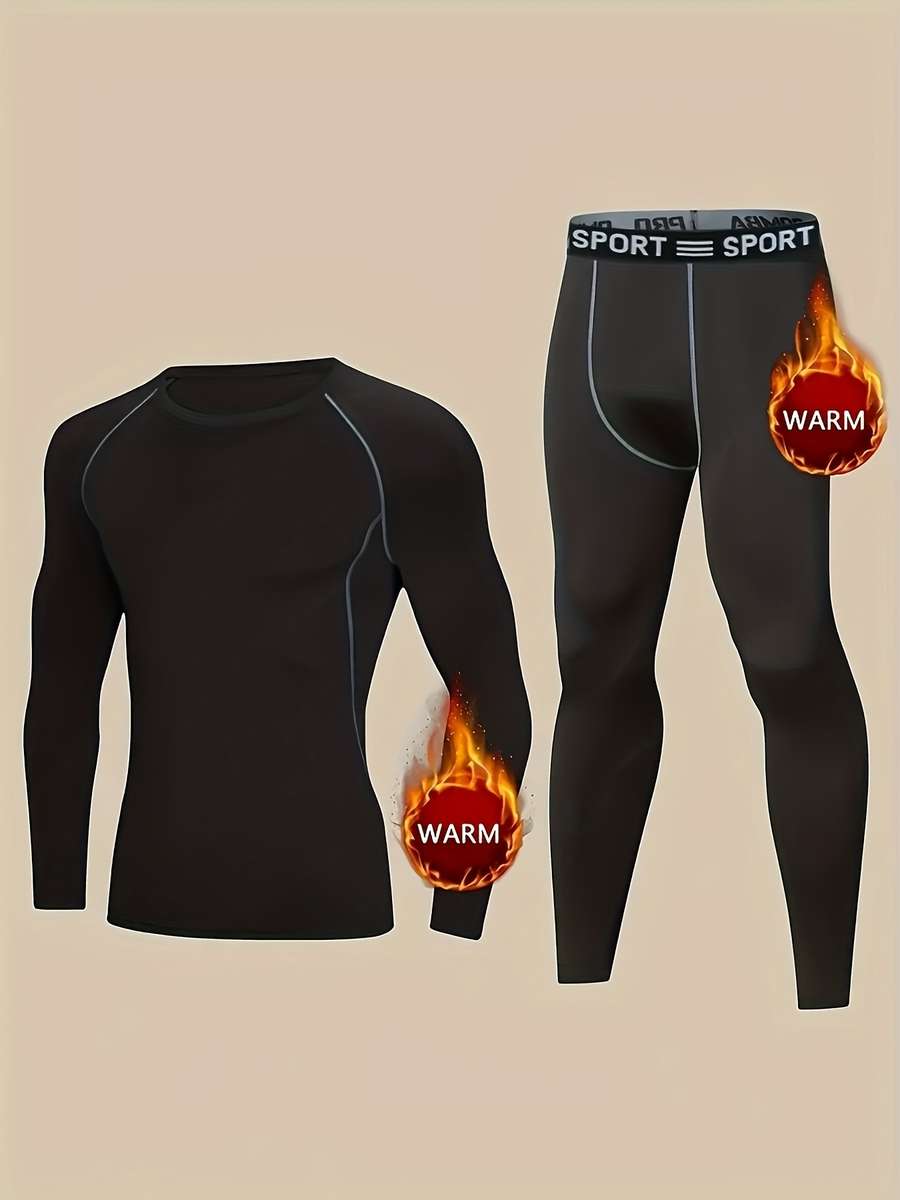 Thermal Underwear Color Black  Gray Lines Sizes