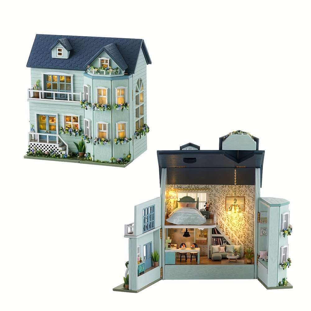 3D Building Model Puzzle Set Style Green