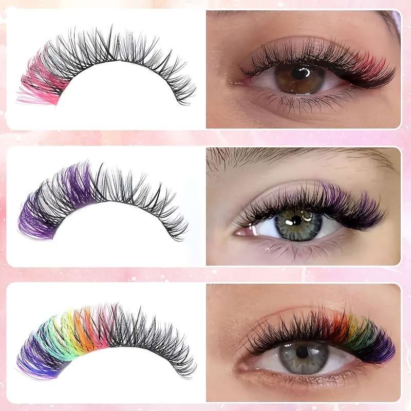 120 Clusters Colored Mink Lashes Model 120clusters Colorful
