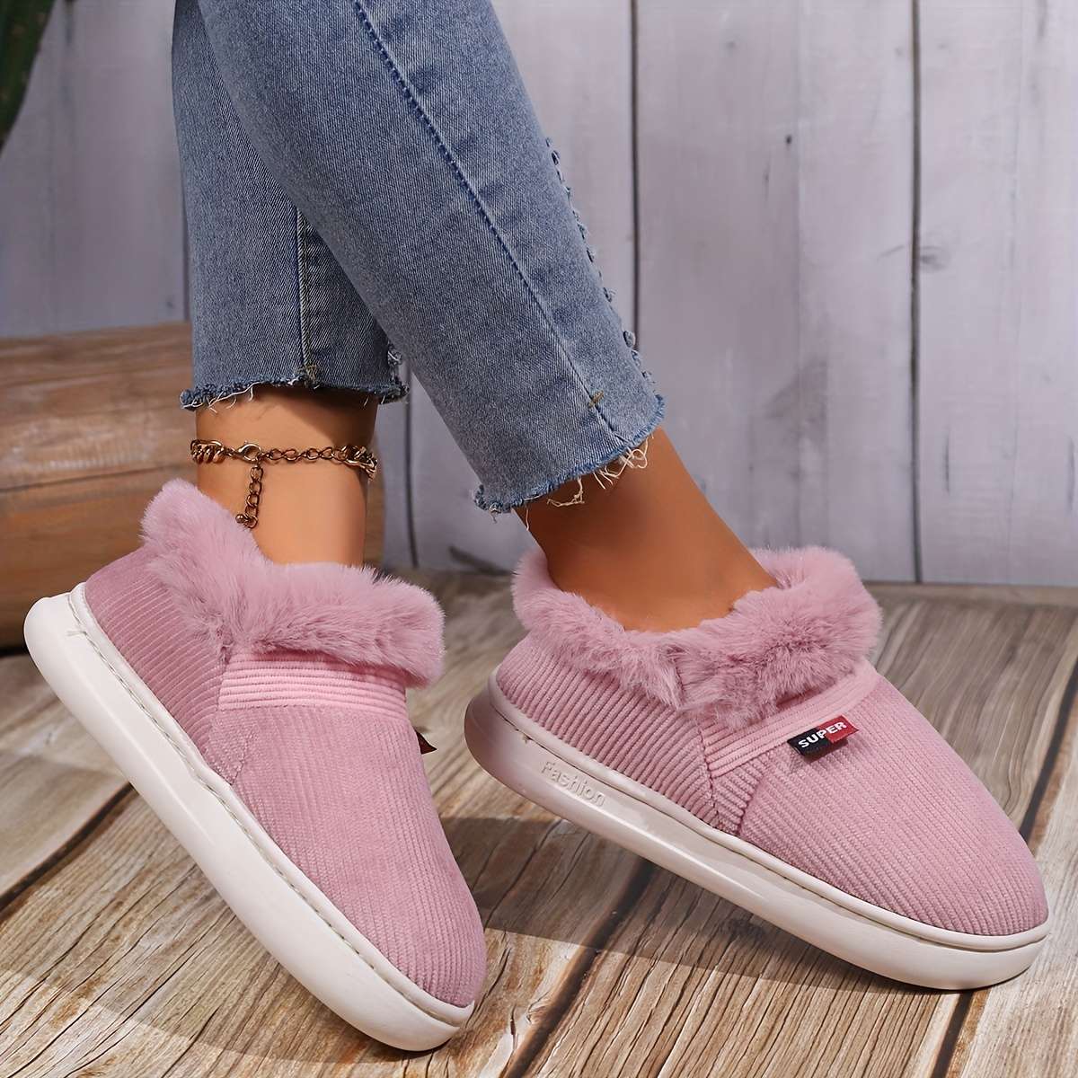 Cotton Slippers Color Grey Sizeuk 6.5-7