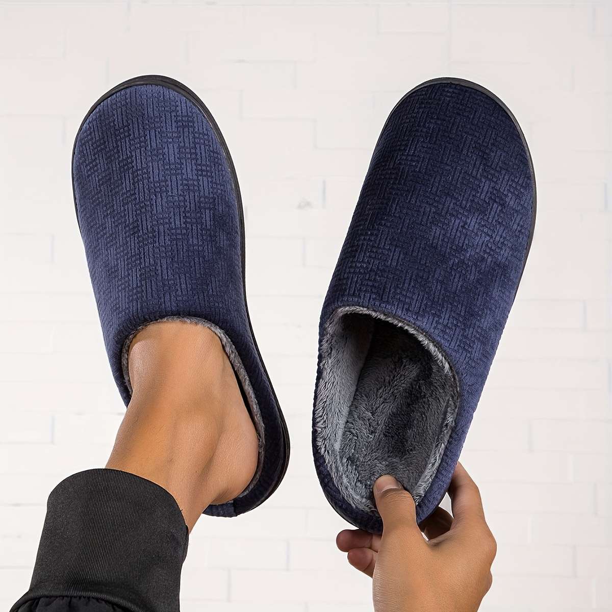 Cotton Slippers Color Black Sizeuk 8.5-9