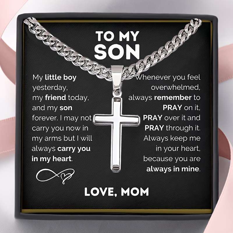 Faux Pearl Cross Pendant Necklace