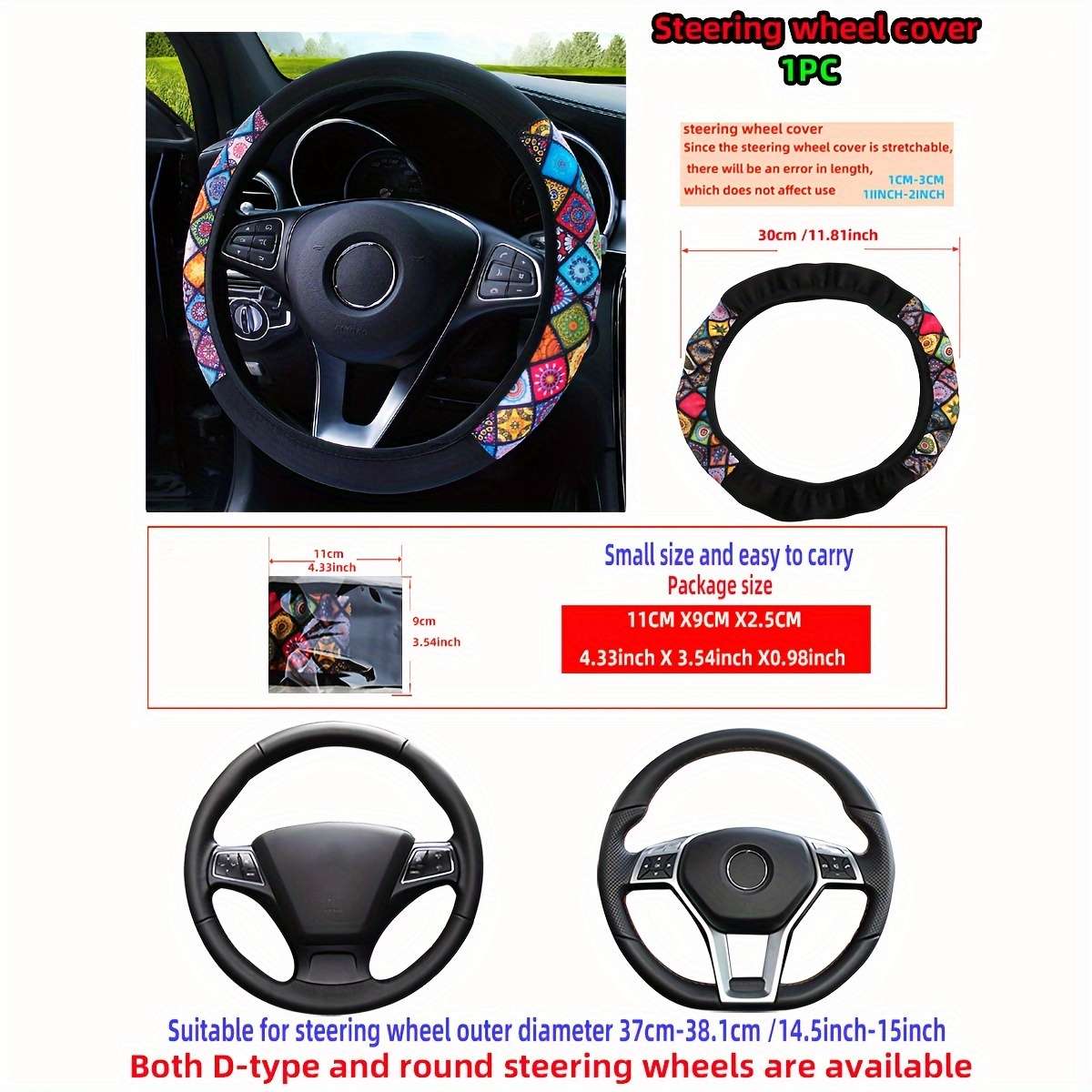 Car Steering Wheel Cover 7Pcs
