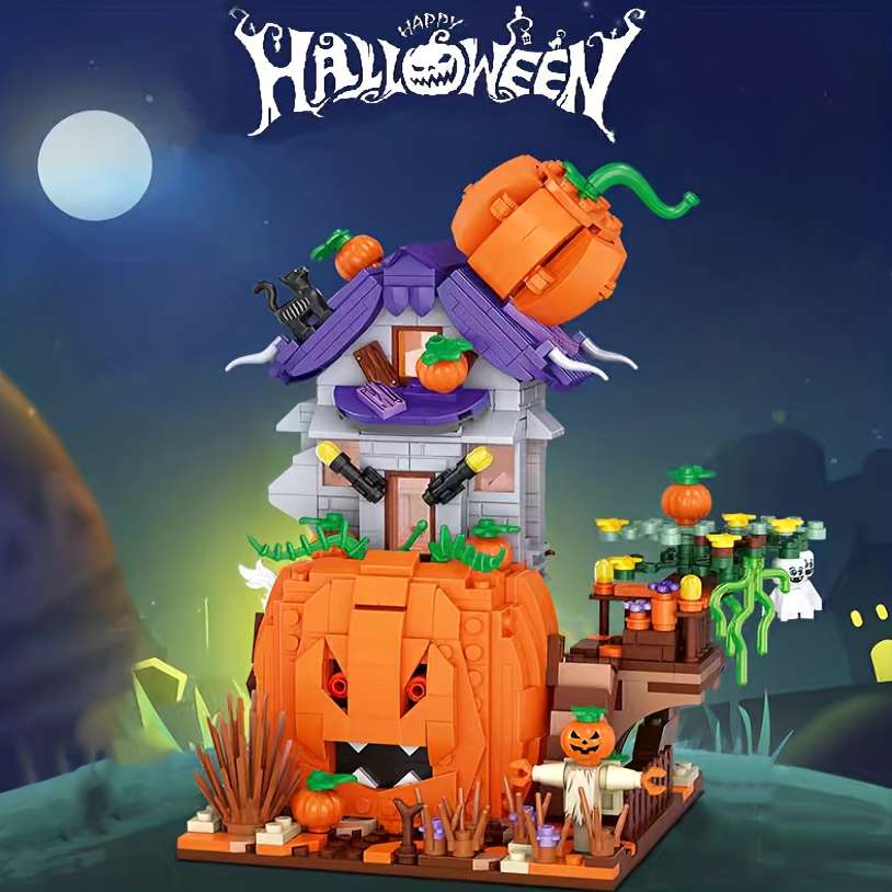 3D Building Model Puzzle Set Style Pumpkin House