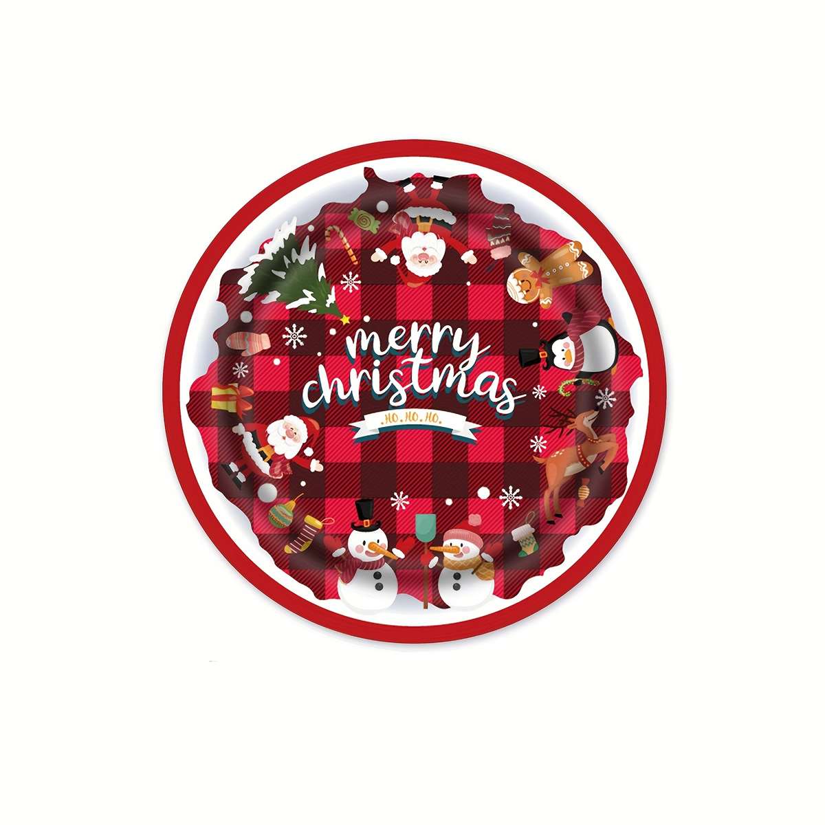 Christmas Tablecloth Style 16 Pcs 7Inch Plates