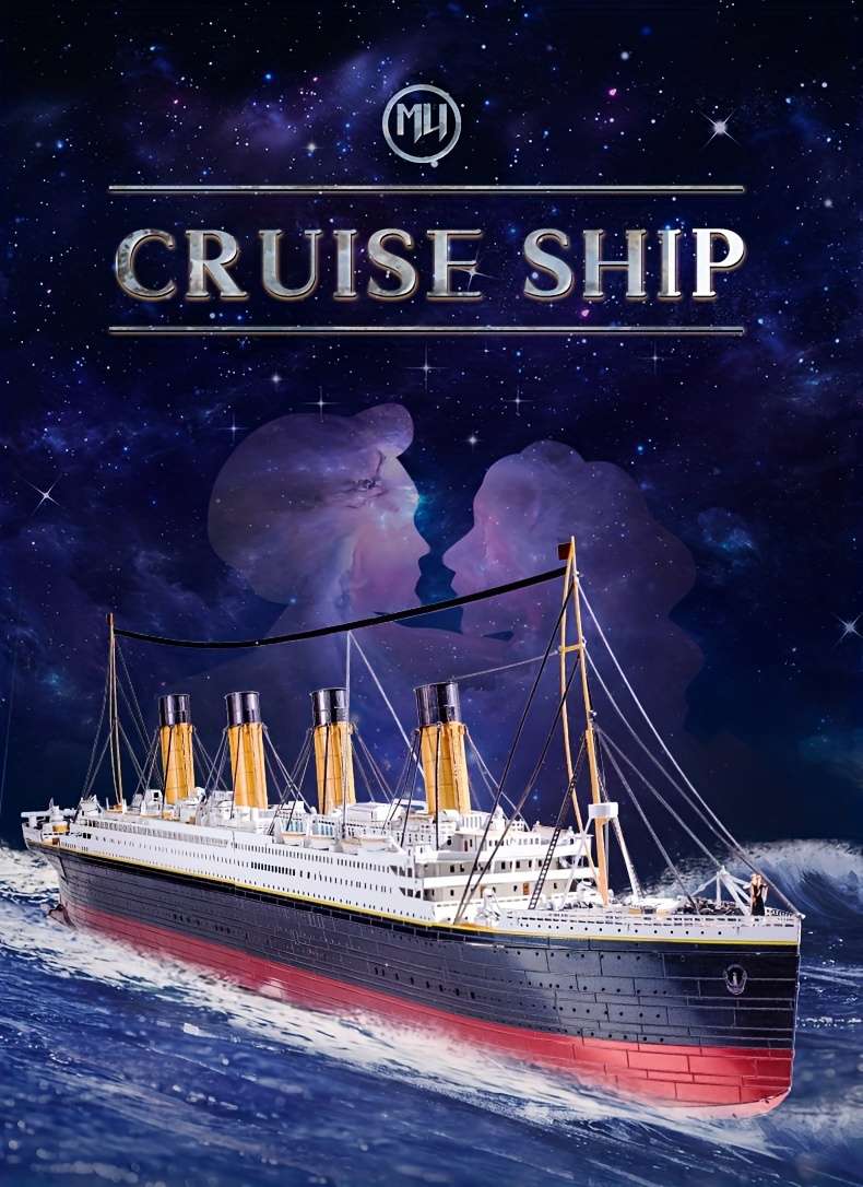 Building Toy Architectural Model Toy Set Items Cruise Ship Add  Lamp Add  Wooden Stand