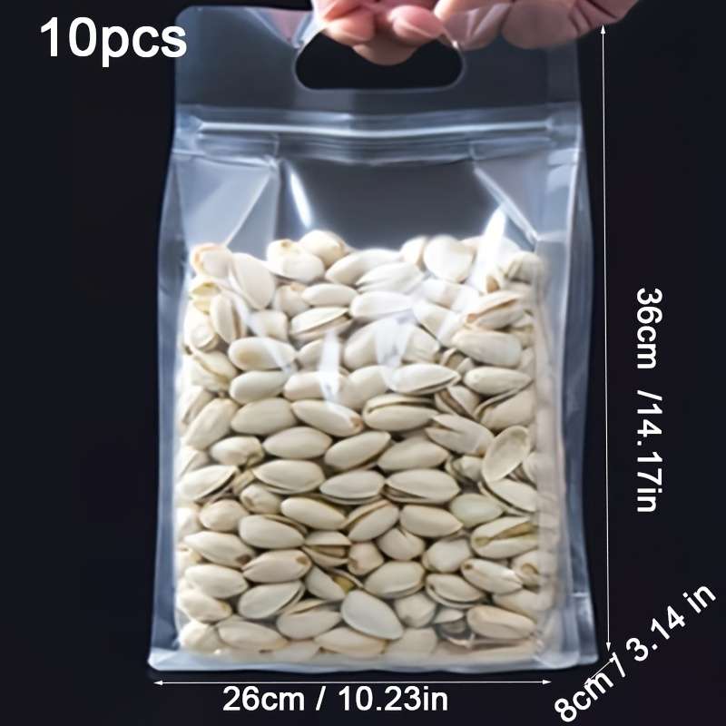 Food Storage Bags Color Transparent 10Pcs Size26X36Cm