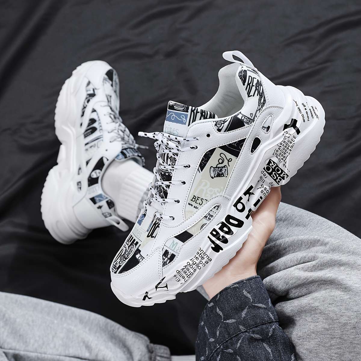 Sneakers Color White And Black Sizeuk 7