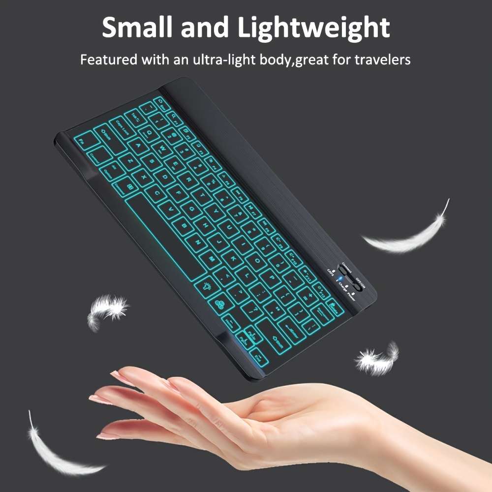 7-Color Backlit Portable Wireless Keyboard And Mouse Set