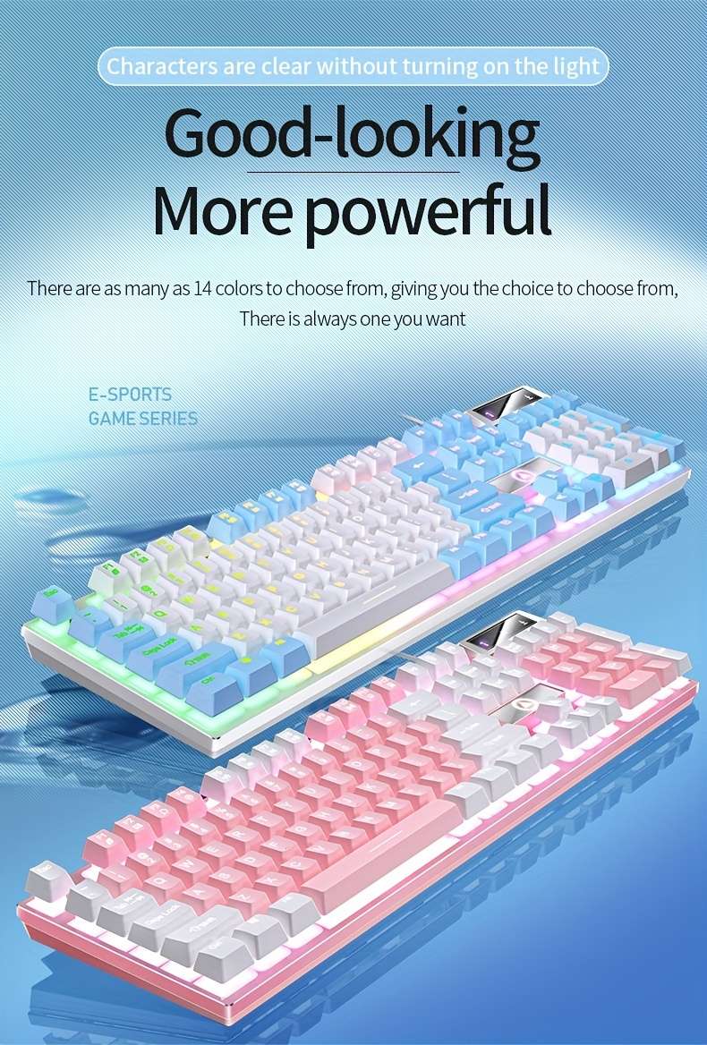 Keyboard Color Purple  white Light