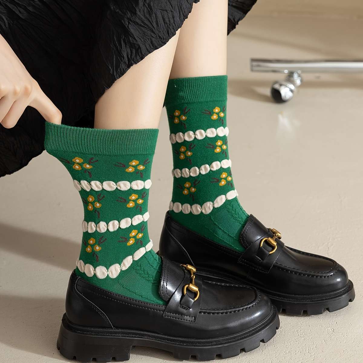 Women S Socks Color Dark Green Size Onesize