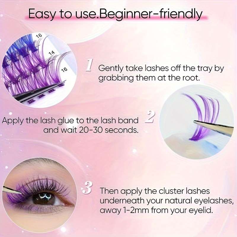 120 Clusters Colored False Eyelashes Model 120clusters A06