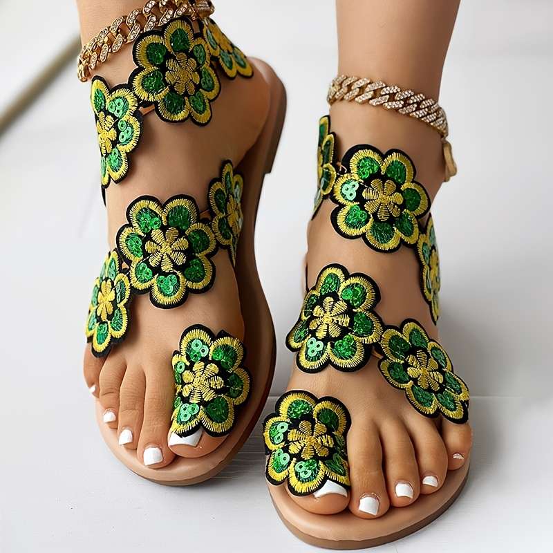 Ladies Summer Flip Flops Multicolor Uk 7.5