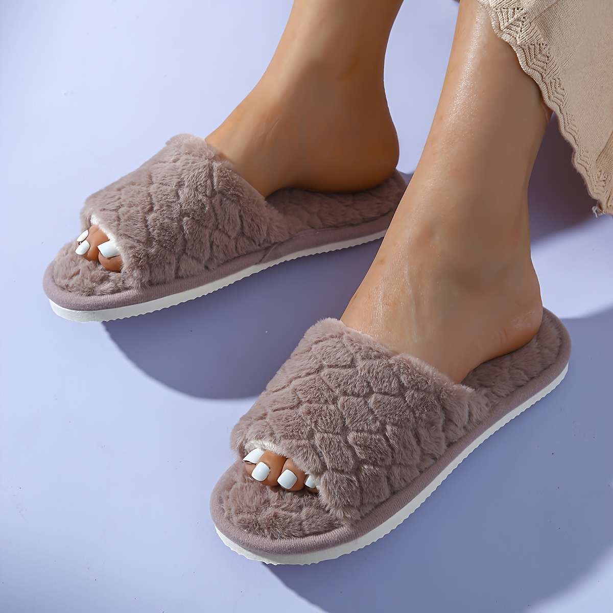 Cotton Slippers Color Grey Sizeuk 6.5-7