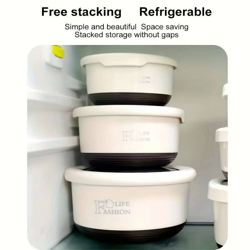 Antibacterial Box Beige 3Pcs Stainless Steel Stowable Stackable Lunch Box