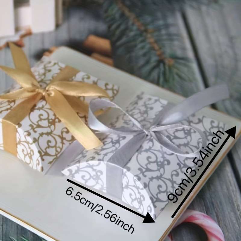 Christmas Gift Boxes Color 10Pcs -5 Golden  ADD 5 Silvery