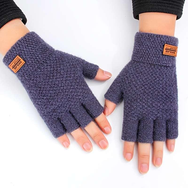 Gloves Color Dark Gray Leather Label