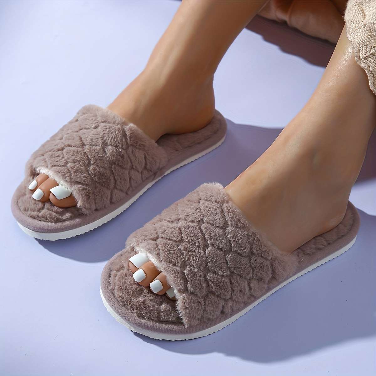 Cotton Slippers Color Grey Sizeuk 6.5-7